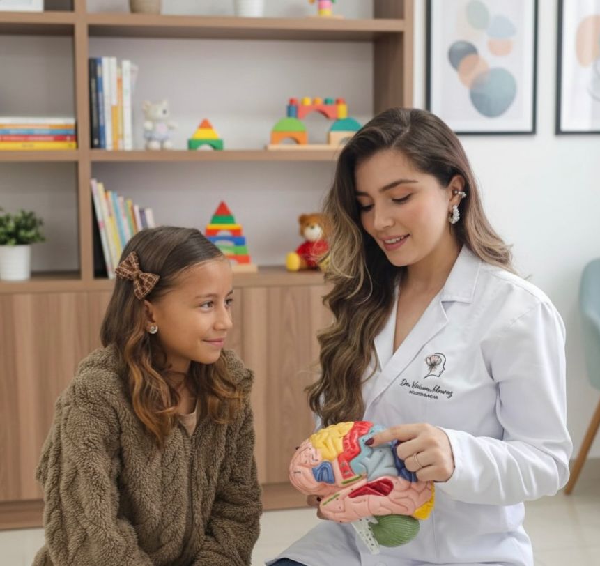 Viviana Álvarez con niños en sesión